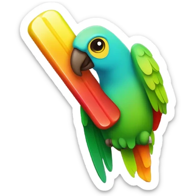 Popsicle parrot sticker