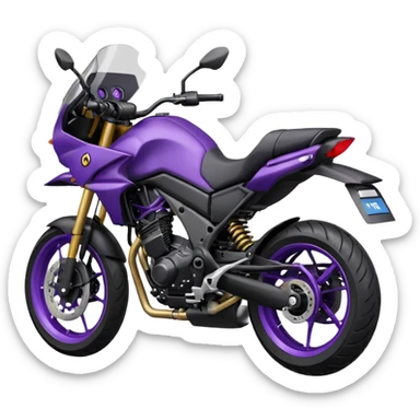 Créer un emoji copiable sur mon système iOS avec une moto mt07 noir mate nacré violet foncée. sticker