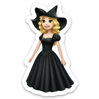 Glinda wicked dress in black sticker