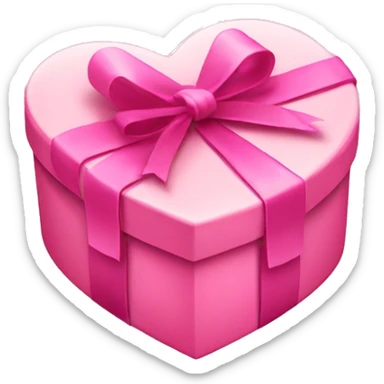 heart shaped pink gift box sticker