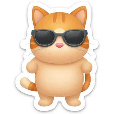Cat wearing sunglasses sticker