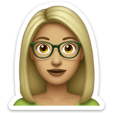 avocado-woman-femenist-in-eyeglasses-darkblonde-hair sticker