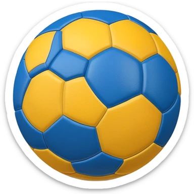 Yellow and blue soccer ball  sticker