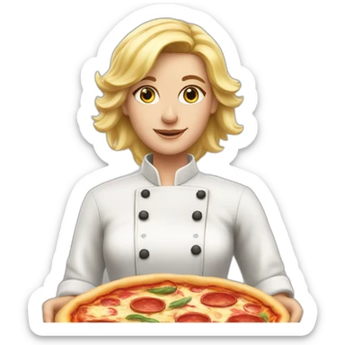 chef blonde hair pizza sticker