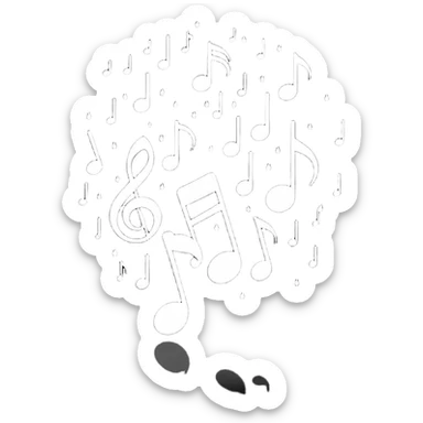 rain and music minimalist sticker
