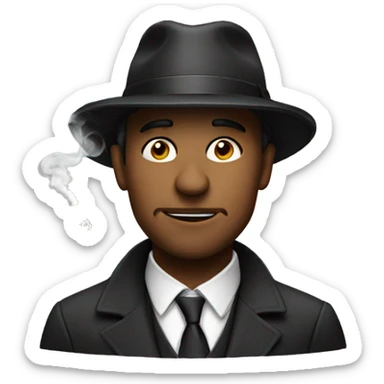 smoking man in a hat sticker