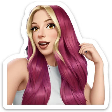 girl with multicolored hair sticker