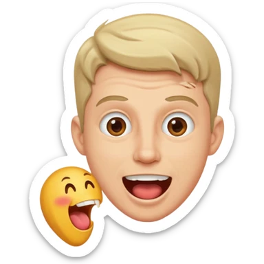 white man standing excited and drooling sticker