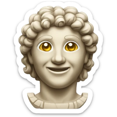 statue of the ancient world smile sticker
