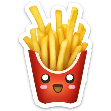 French fries with mayonnaise and parmesan  sticker