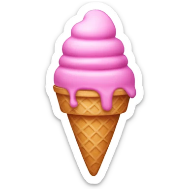 Pink Ice cream come  sticker