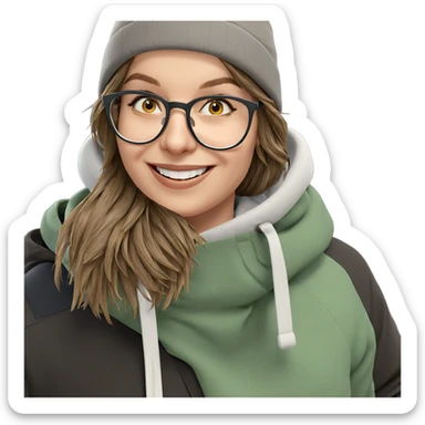 smiling girl in outdoor hat sticker