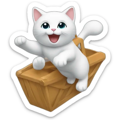 Un chat volant sticker