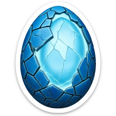 cracked blue dragon egg sticker