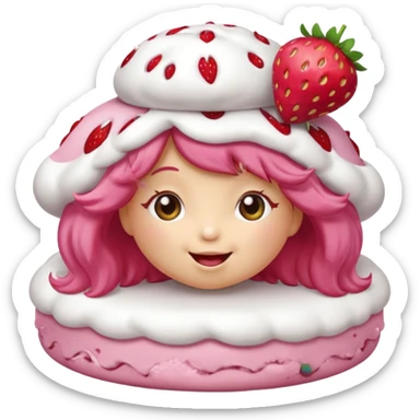 Strawberry shortcake blowing a kiss sticker