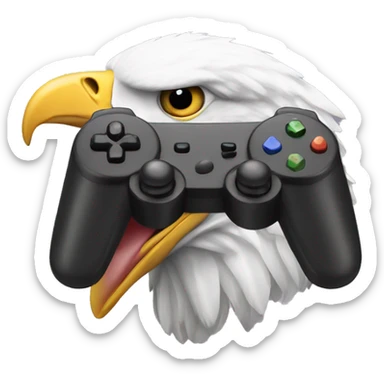 A game controller with a bald eagle sticker