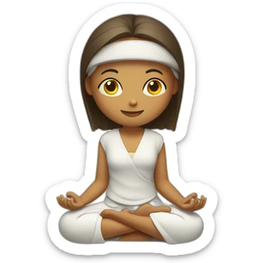 happy zen girl meditation position sticker