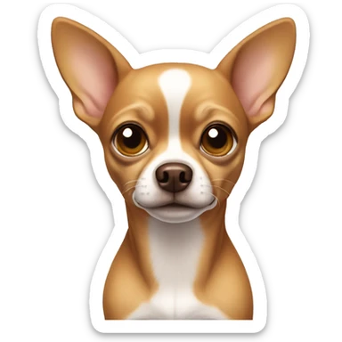 brown chihuahua with light eyebrows sticker
