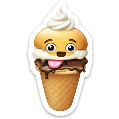 Ice cream eating burgers sticker