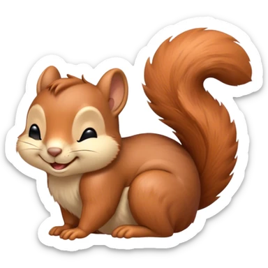 Meme-Worthy Cute Sleeping Squirrel Portrait Emoji, Head resting peacefully with a contented smile, showcasing a nimble build and a luxuriously soft auburn Fur with a bushy tail, eyes shut in a serene, restful nap, Simplified yet hilariously adorable features, highly detailed, glowing with a soft, drowsy light, high shine, relaxed and utterly lovable, stylized with an air of playful laziness, bright and heartwarming, soft glowing outline, capturing the essence of a comically sleepy squirrel, so meme-worthy it feels like it could instantly become the next viral sensation of adorable slumber! sticker