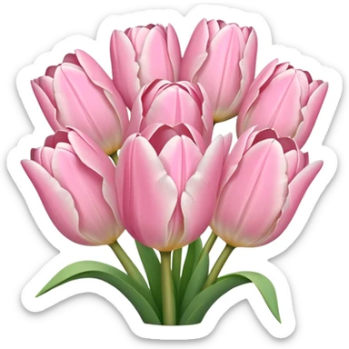 light pink tulip bouquet sticker