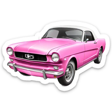 Pink 1952 mustang sticker