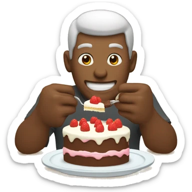 One punc man eating cake sticker