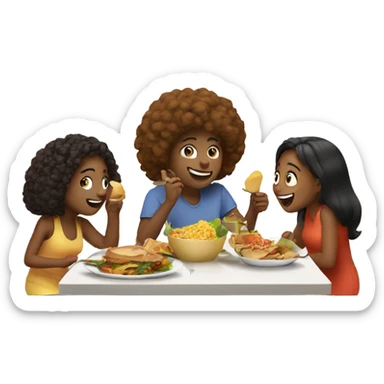 friends enjoying food together sticker
