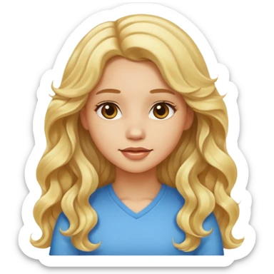 Girl with light skin long blonde wavy hair sticker