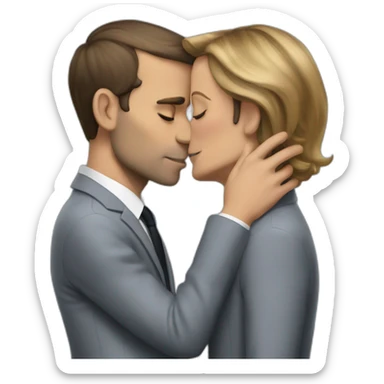 Macron kiss grimpe sticker