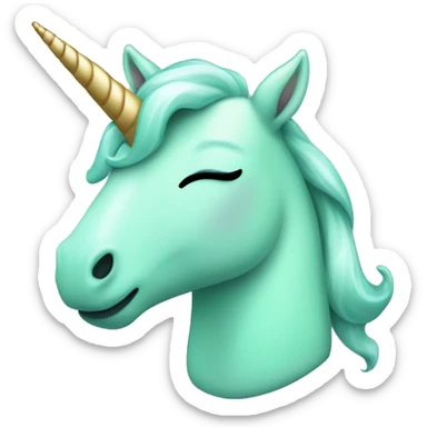 Cute Mint green sleeping unicorn sticker