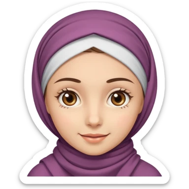 Girl with headscarf, brown eyes, light brown eyebrows sticker