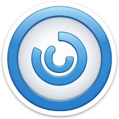 Un check blanco con el fondo azul y dentro de un circulo sticker