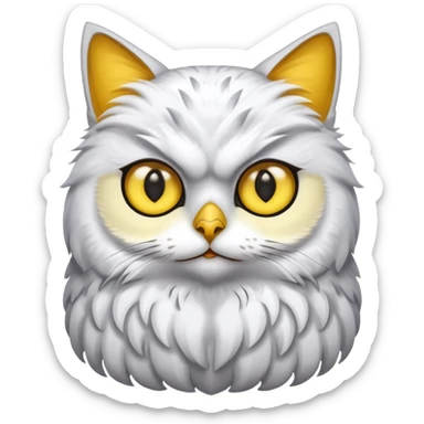 Gato con cuerpo de buho sticker