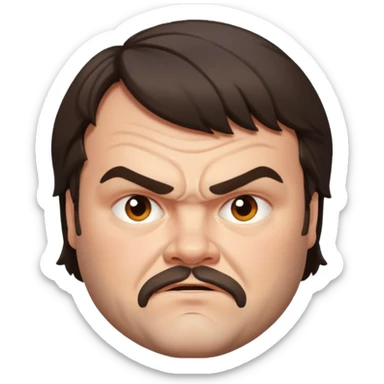 realistic emoji of Jack Black, expressive face, detailed features sticker