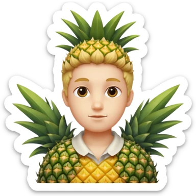 Castoro con le ali e con i capelli a forma di ananas  sticker