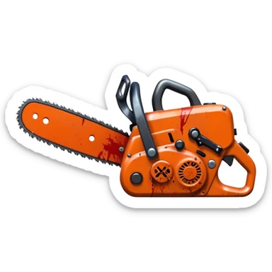 Small chainsaw, horror style, anime emoji, no background sticker
