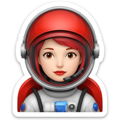woman,  astronaut, red and black design sticker