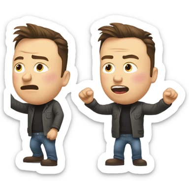 elon musk throwing a temper tantrum sticker