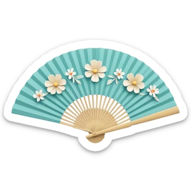 paper hand fan sticker
