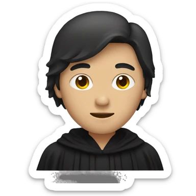 person with no face wearing black robe sticker