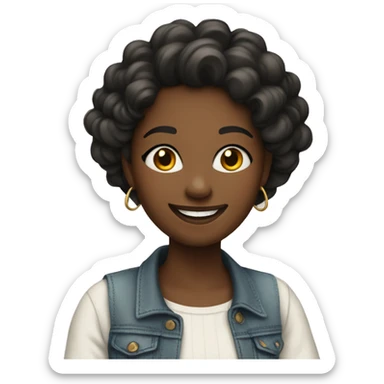 smiling girl in stylish outfit sticker