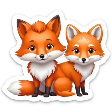 A red fox and an arctic fox sticker