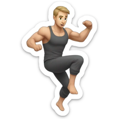Slavic parkour guy abs sticker