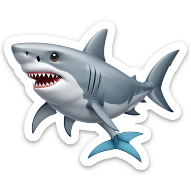 a shark with shoes sticker