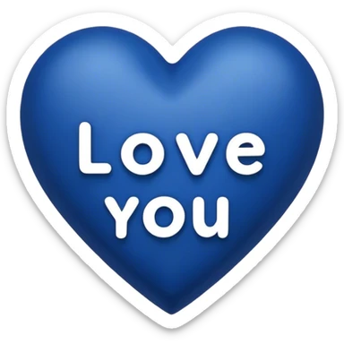Dark Blue heart with the words Love You Ry in the middle  sticker