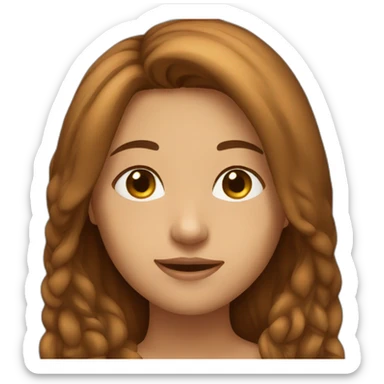 girl long brown hair in love sticker