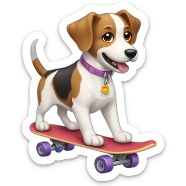 Perro andando en patineta sticker