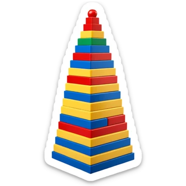 multiple lego blocks stacked upwards, colorful, minimal design sticker