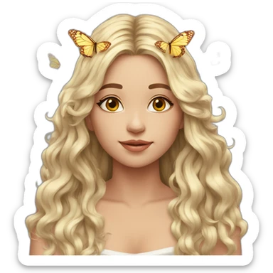 gorgeous- girl-butterfly-crown-longhair sticker